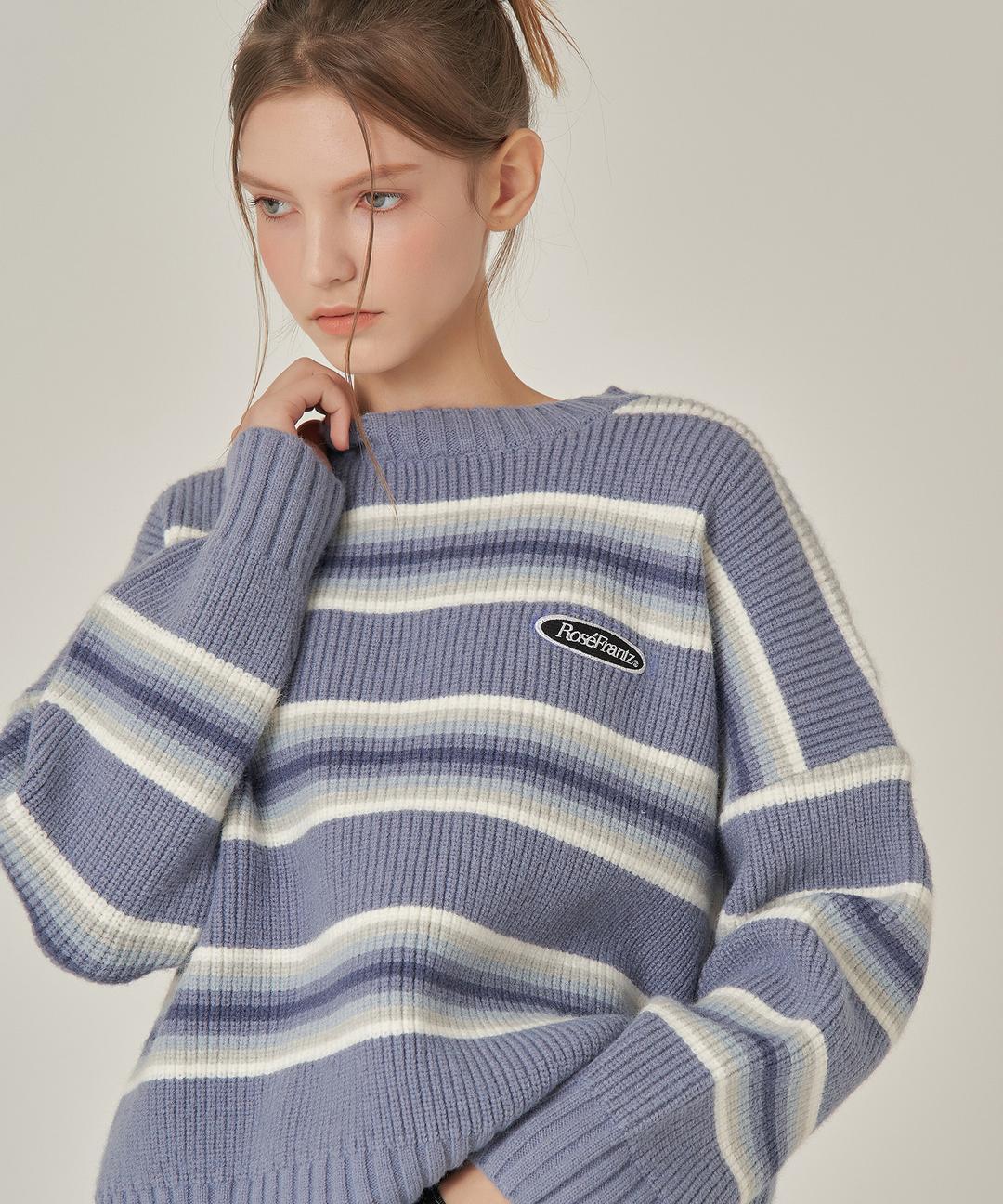 Stripe Wool Knit [Blue]
