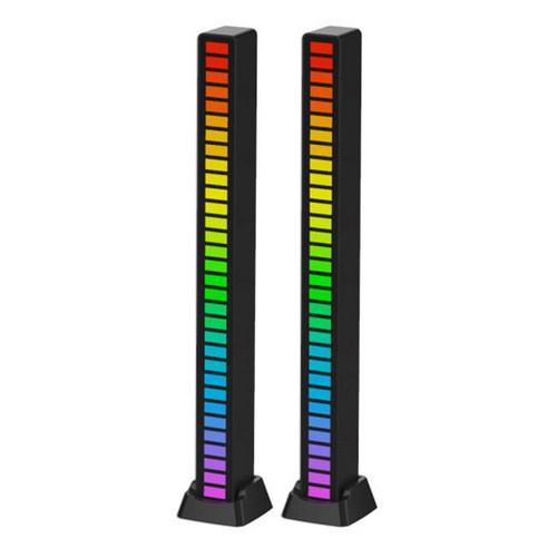 고릴라 뮤직반응 이퀄라이저 RGB 게이밍 네온 조명 데스크셋업, 블랙 2개 - 컴퓨터용품 | 쿠팡