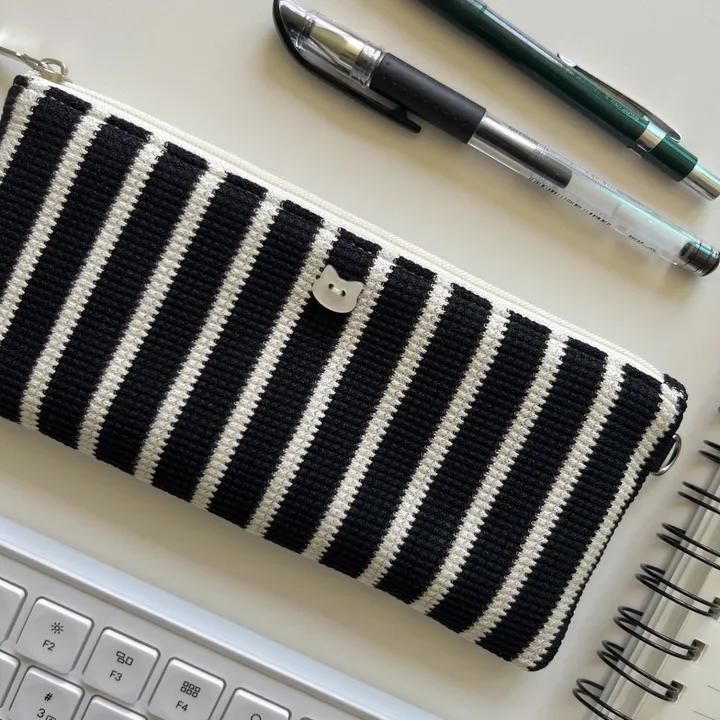 [handmade]냥냥 스트라이프 펜슬파우치(2type)