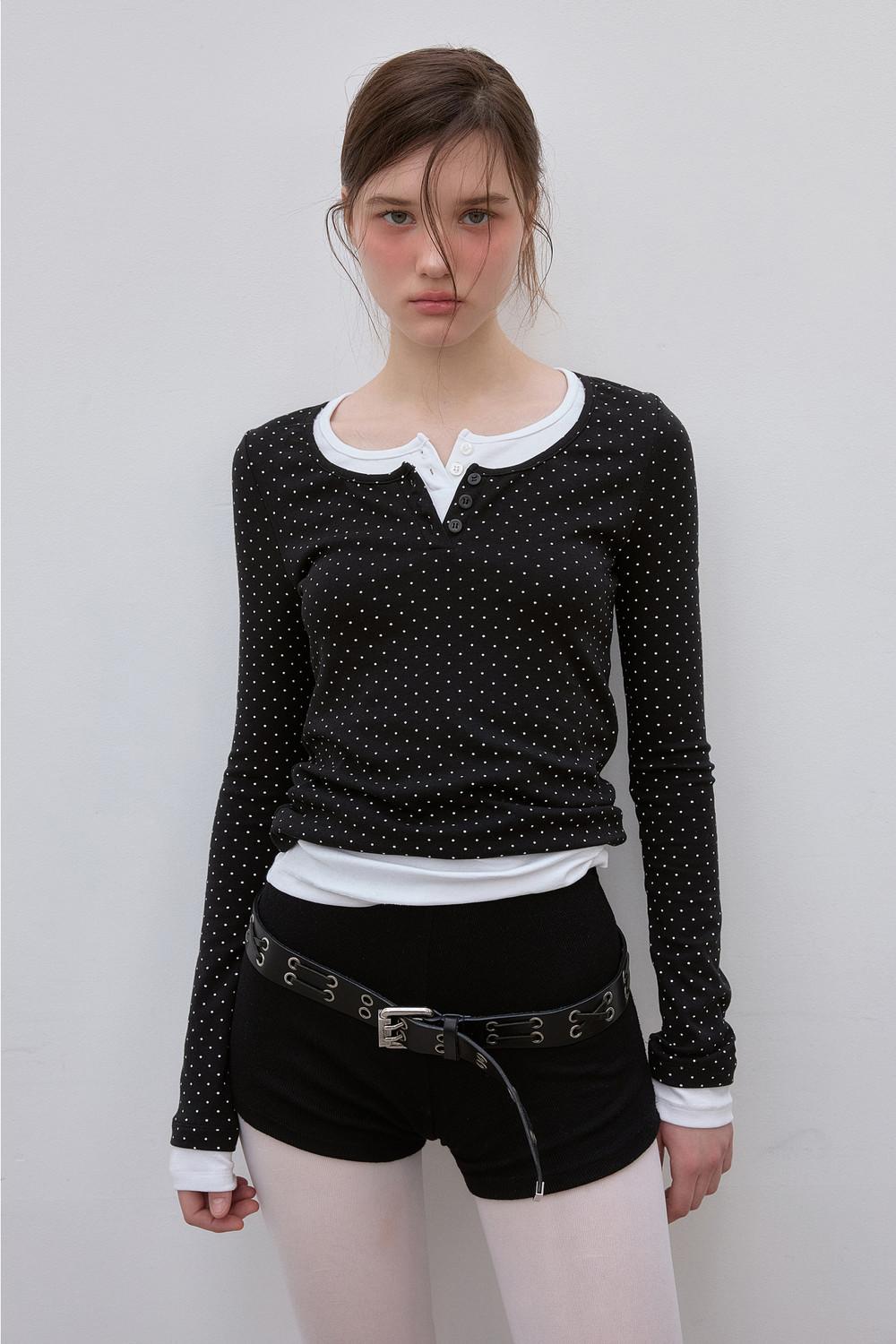 [SOLD OUT] DOUBLE LAYERED T-SHIRTS (BLACK DOT)