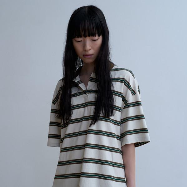 Green pin stripe short sleeve t-shirt (green)