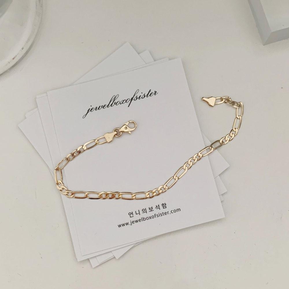 14K 18K 클래식 체인 데일리 납짝체인 레이어드 여자 금 팔찌