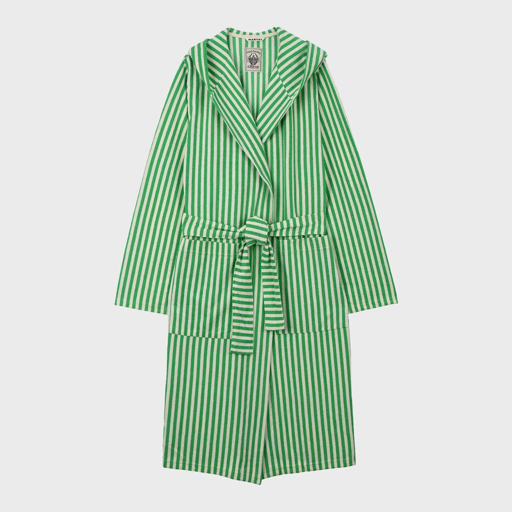 Striped Terry Robe Gown (Green)