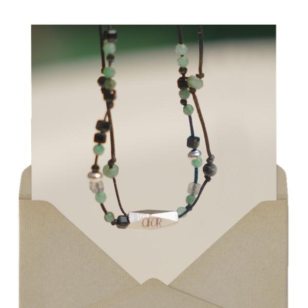 지금 행복, double line bracelet