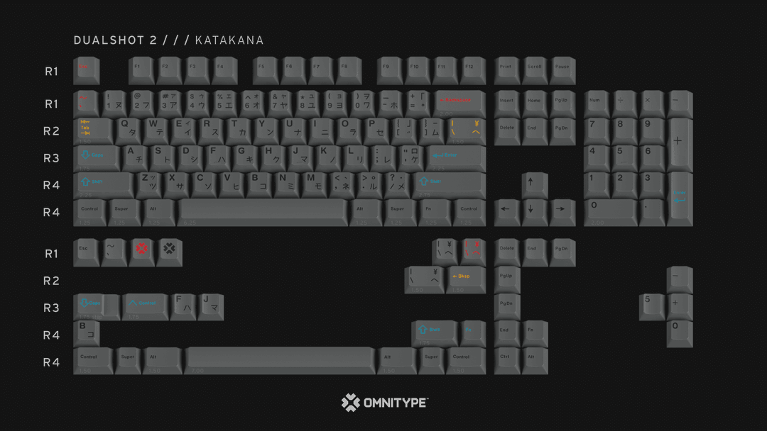 GMK DUALSHOT® 2 Keycaps - Katakana (Base)