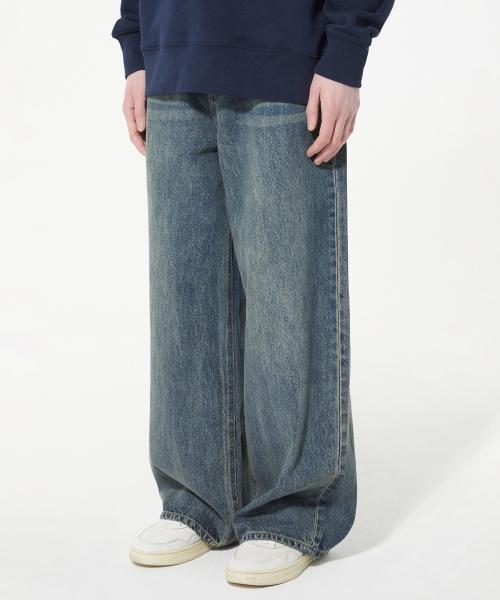 WIDE DENIM PANTS [BLUE]