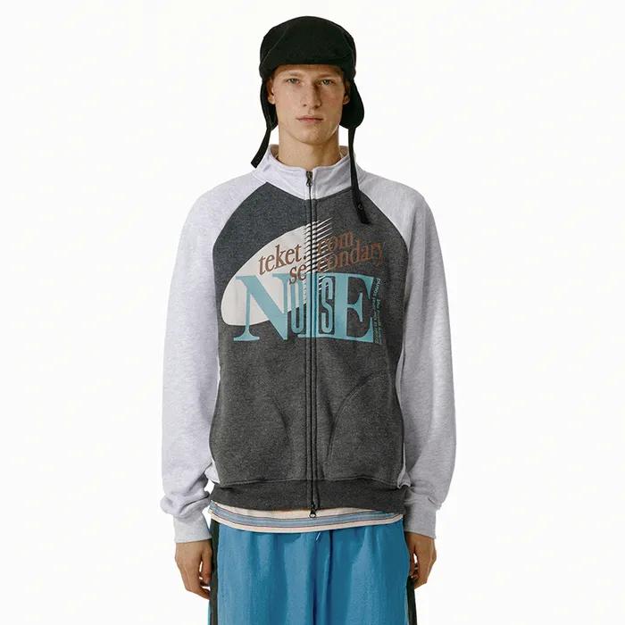Noise Zip-Up Sweatshirt Melange Gray