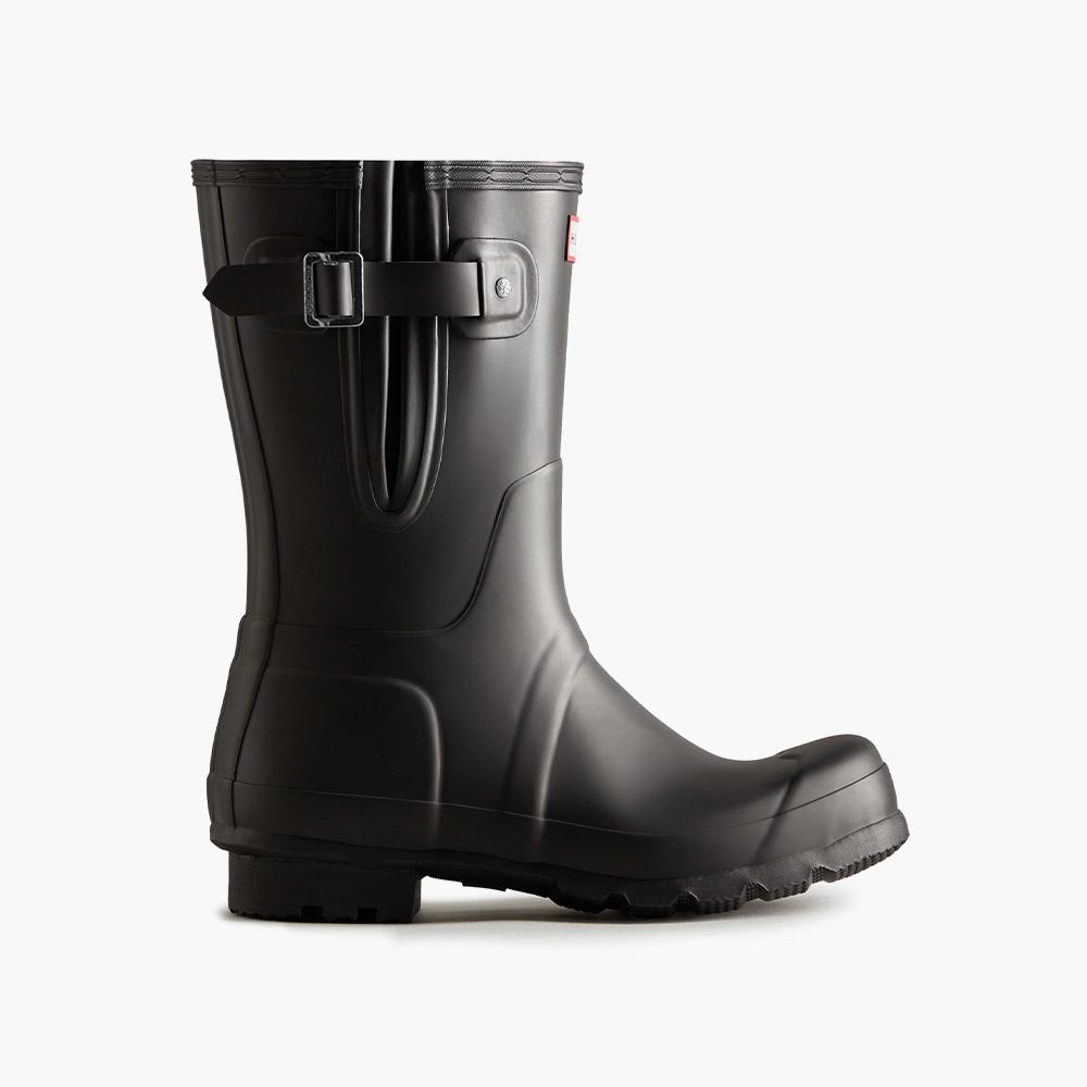 [MEN] 오리지날 사이드 어드저스터블 숏 레인부츠 - 블랙