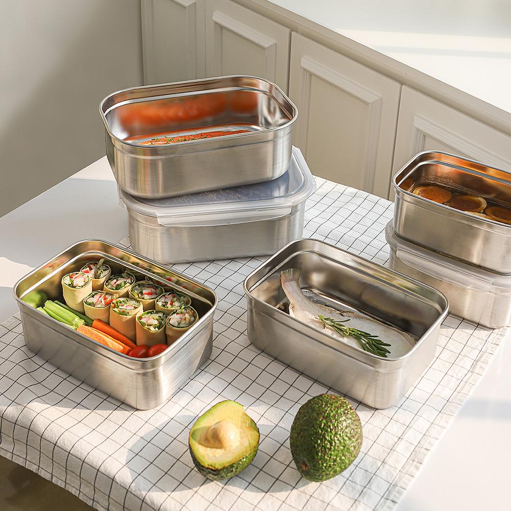 스텐 반찬통 반찬용기 도시락 반찬통 1+1 1100ml, 1900ml, 2700ml