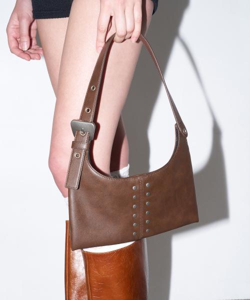 City Flat Shoulder Bag (Two-Tone Brown)