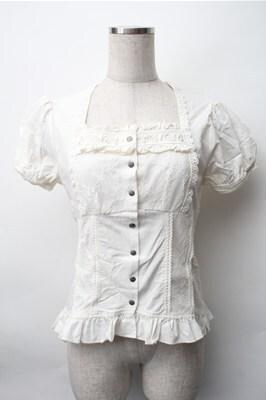 Ozz oneste / レース切替ブラウス  オフ S-25-11-09-018-OO-BL-AS-ZS