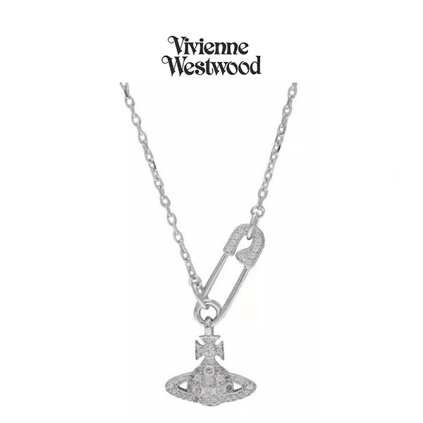 [착용샷] 비비안웨스트우드 루크리스 목걸이 PIN ORB 팬던트 VLTCJW001309 실버
