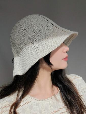 지사 튤립핏 챙넓은 쭈리 여성 버킷햇 여름 니트 벙거지 보넷 밀짚모자