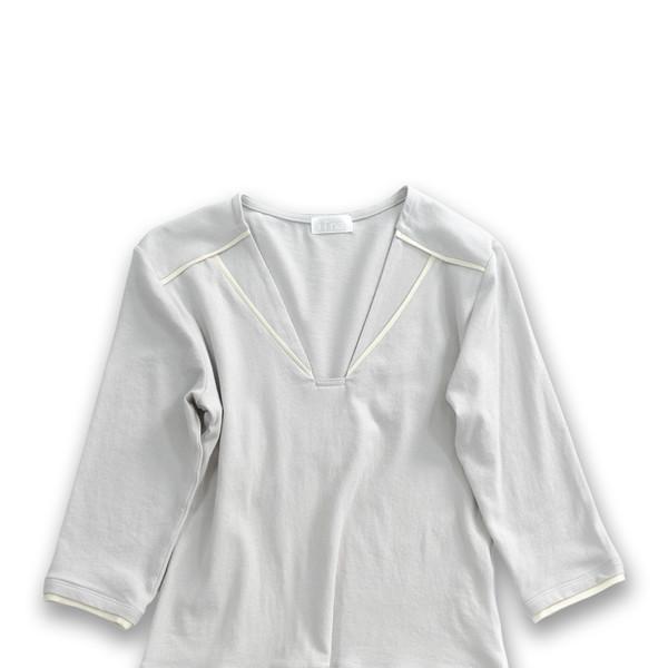 EPAULETTE LINE TEE[LIGHT GREY]