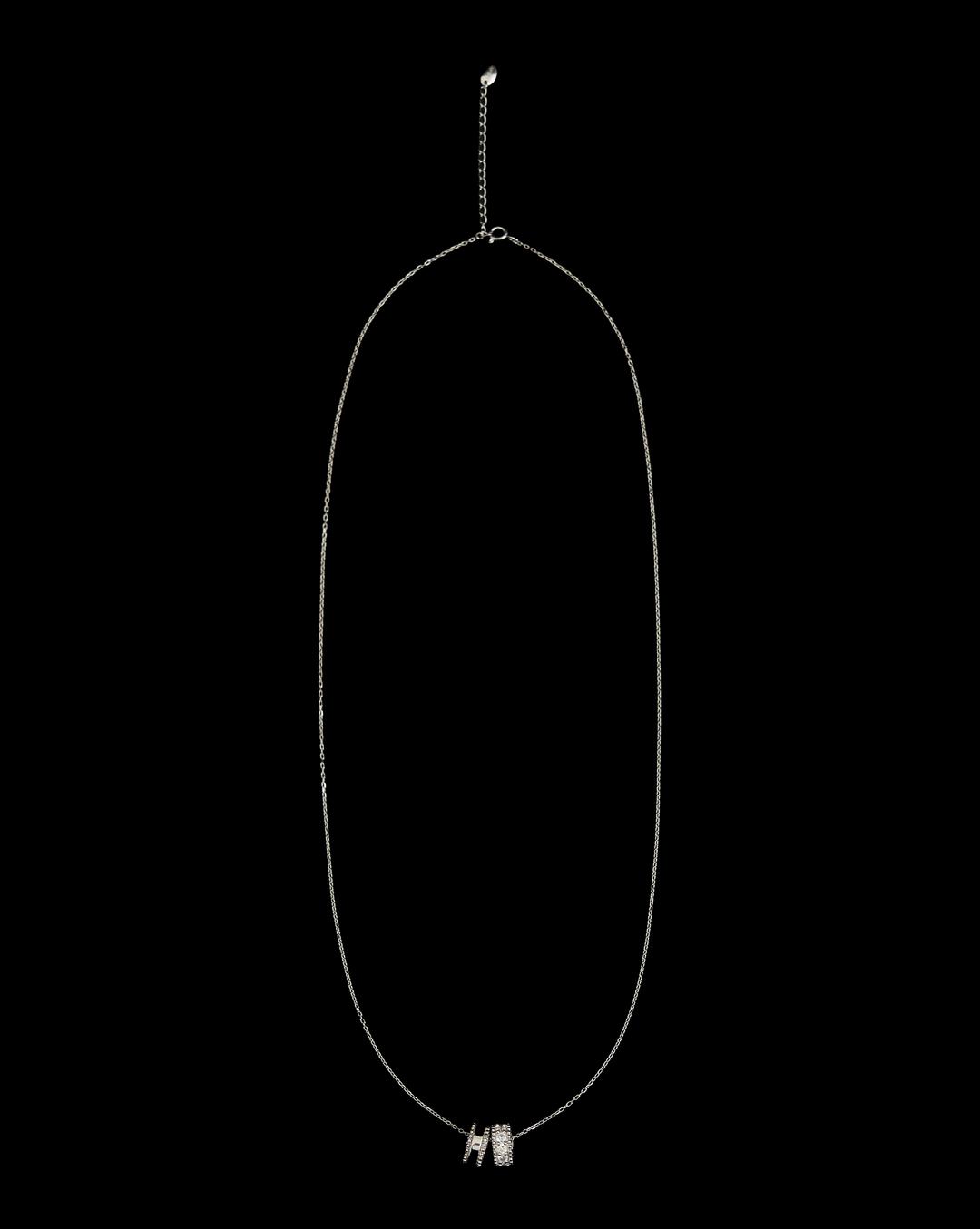 Laffini double pendant long necklace Silver