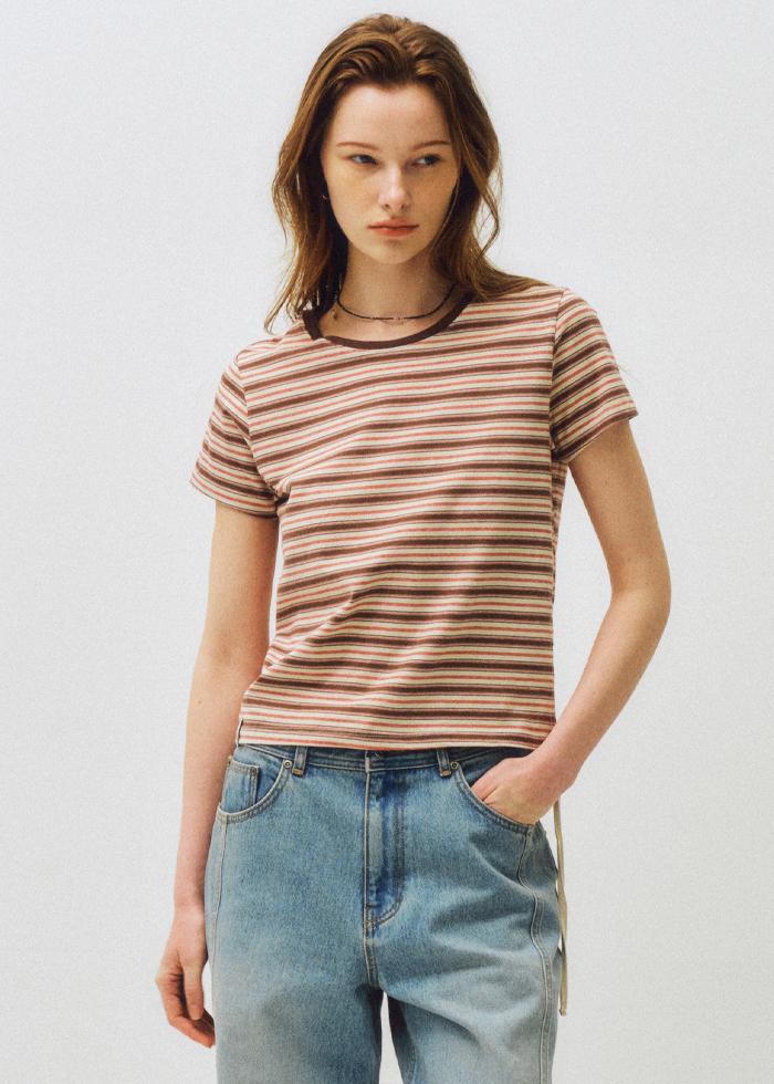Side String 90s Crop T-shirt_CTT363(Brown)
