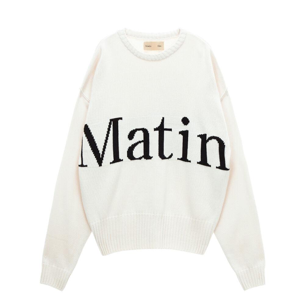 BIG LOGO KNIT PULLOVER IN IVORY