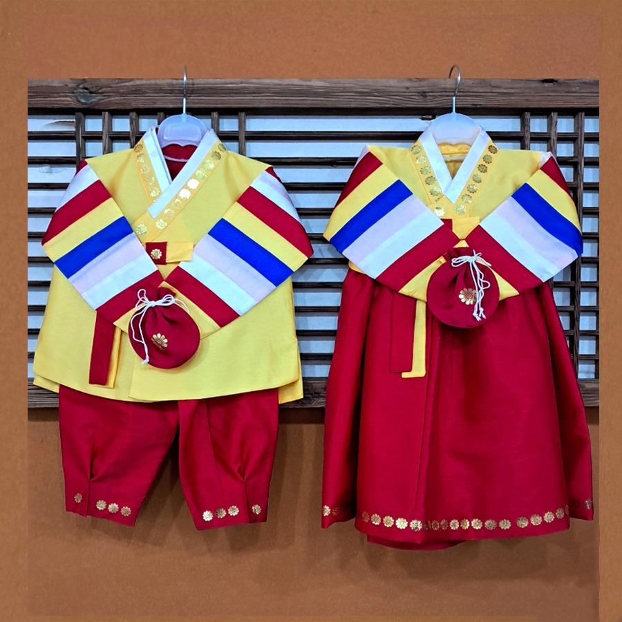 동자동녀복 (색동 노빨)