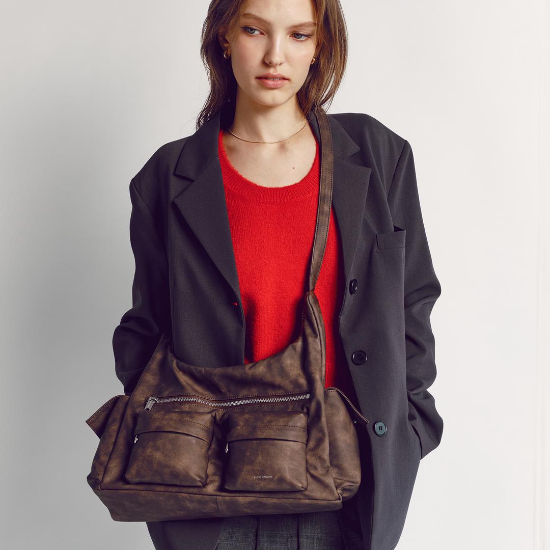 세이모온도 포켓 머그백 pocket mug bag L vintage brown