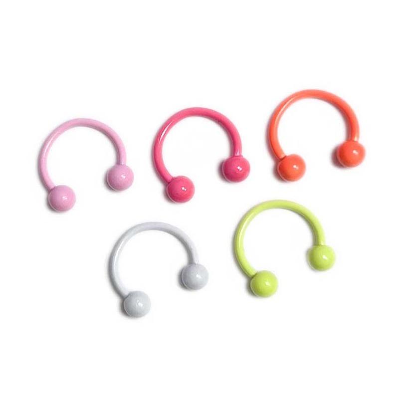 형광 피어싱 투볼링 바벨 5color