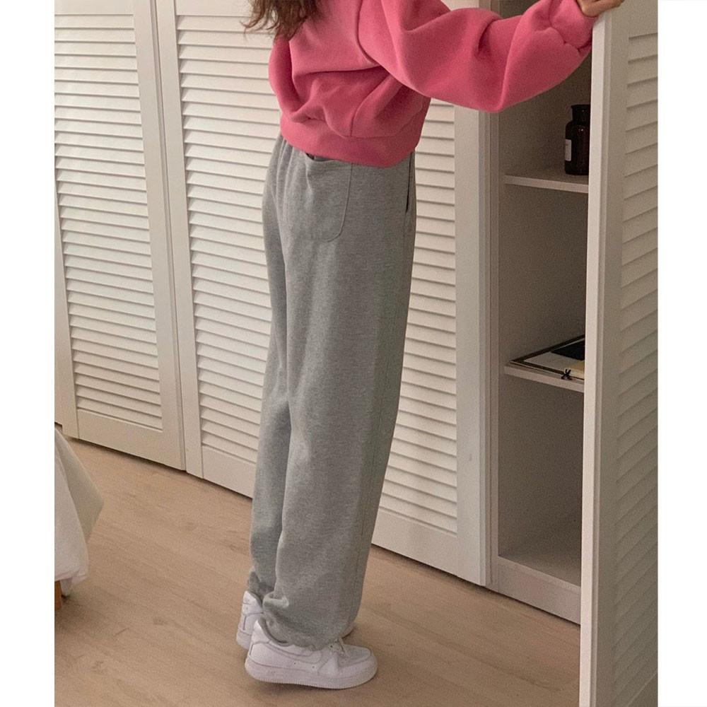 (양기모,뒷포켓)오버무드 겨울 신상 루즈 와이드핏 양기모 밑단 스트링 조거 투웨이 밴딩 팬츠 4color