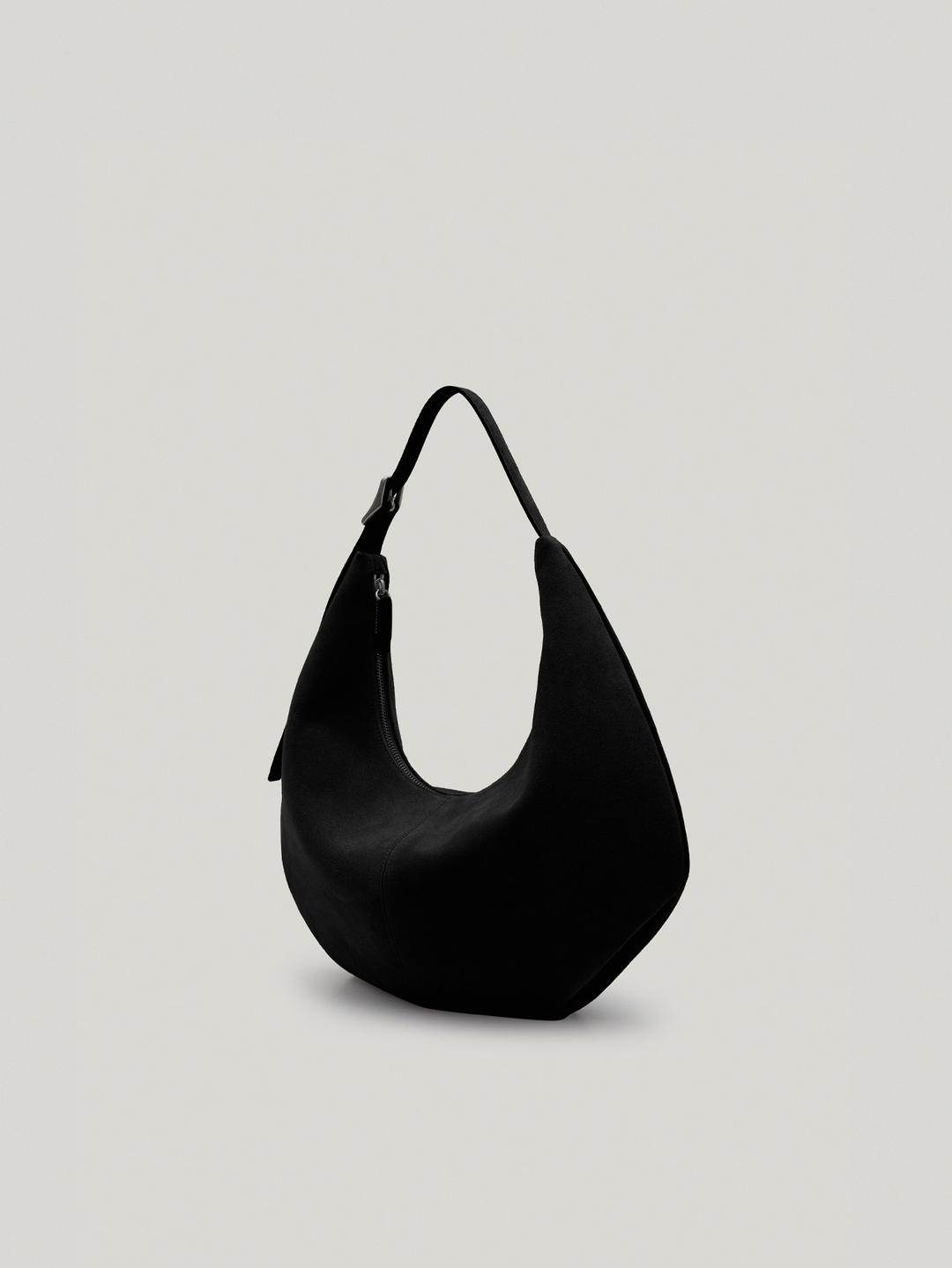 MOSSY HOBO BAG (SUEDE BLACK)