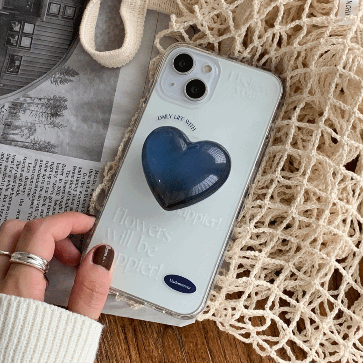 F/W 모던 무지 디자인 [레진 하트 아크릴톡]