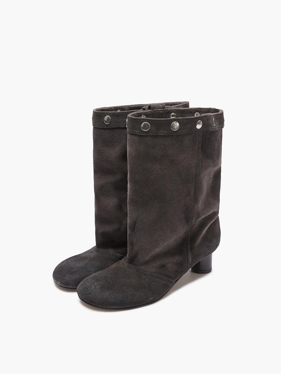 SNAP MIDDLE SUEDE BOOTS_dark brown