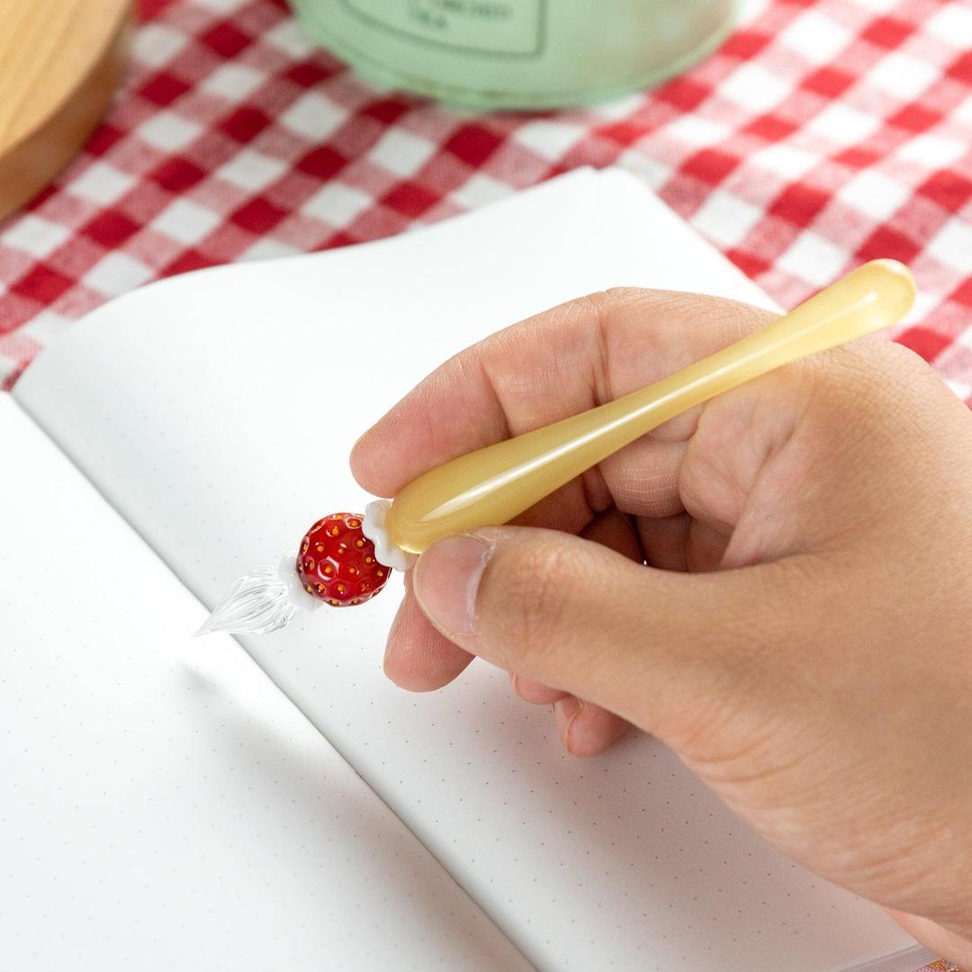 Strawberry Cake Glass Dip Pen