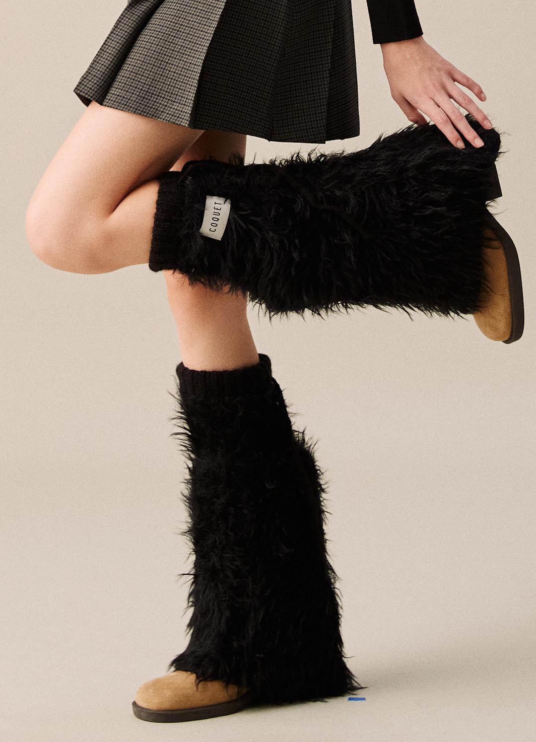 HAIRY LEG WARMER BLACK