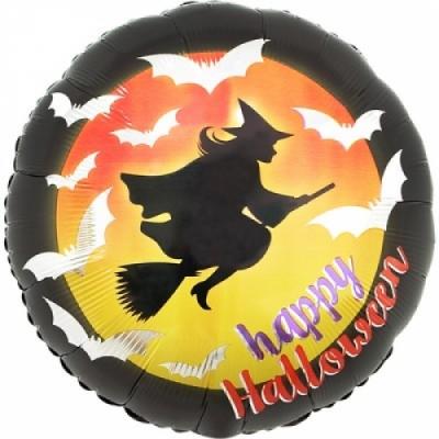 할로윈은박풍선 문라이트 윗치앤 뱃 18인치라운드