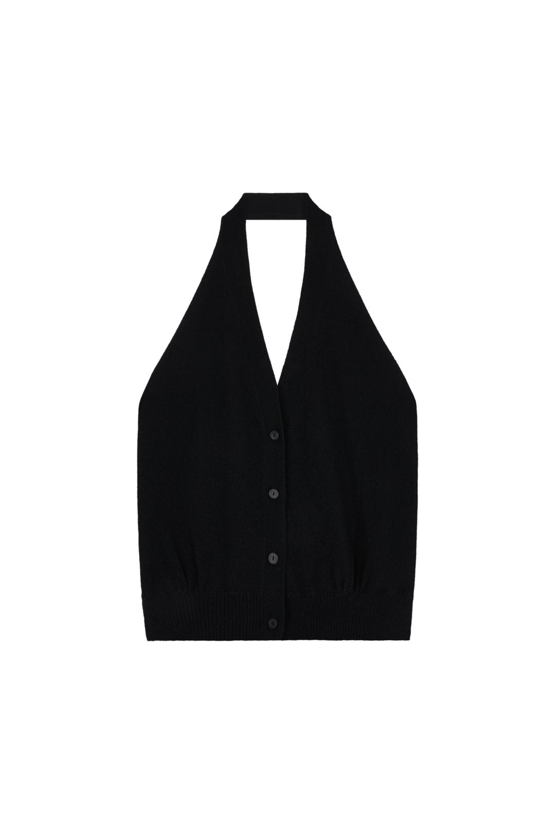 HALTERNECK KNIT VEST (BLACK)