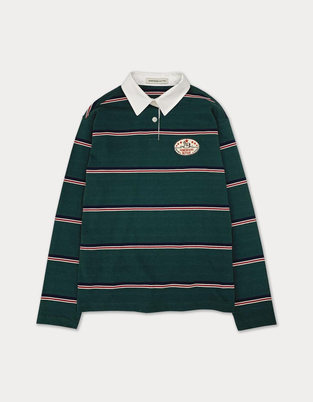 pony striped shirt - deep green