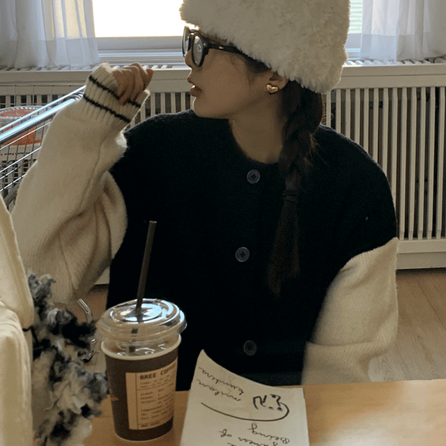 baseball color cardigan (4colors) 울,알파카혼방,추천!