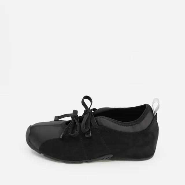 RIBBON BLACK SUEDE SNEAKERS