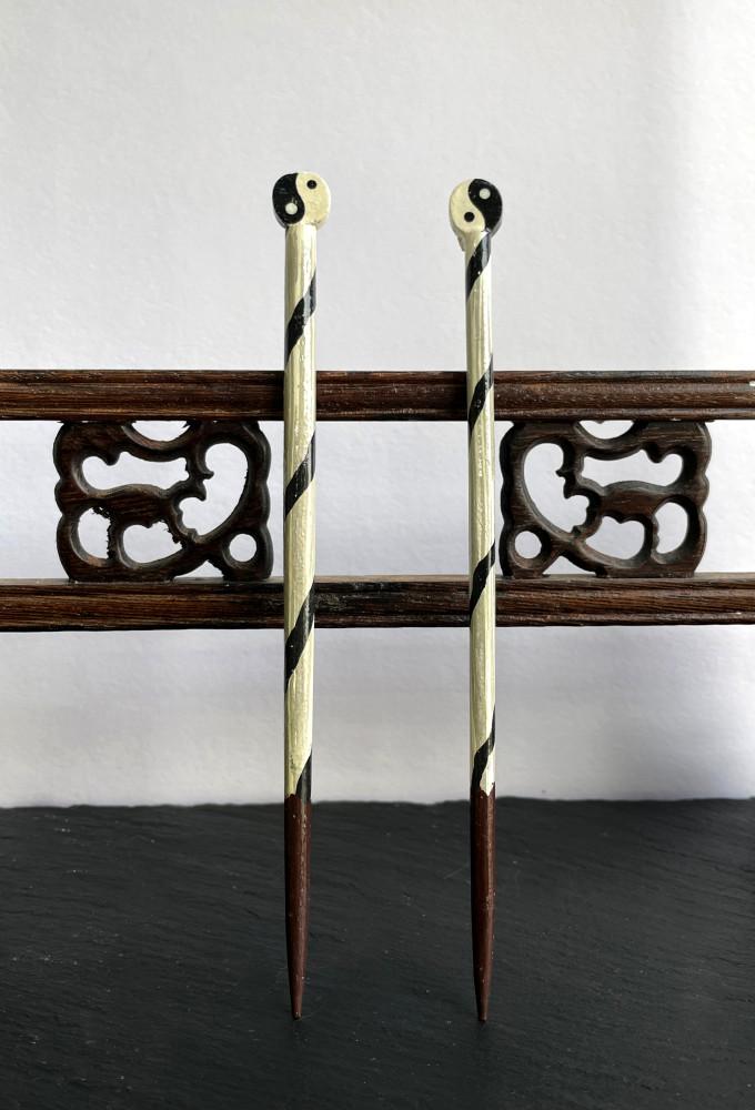 인도 수공예 뿔 상아 나무 비녀