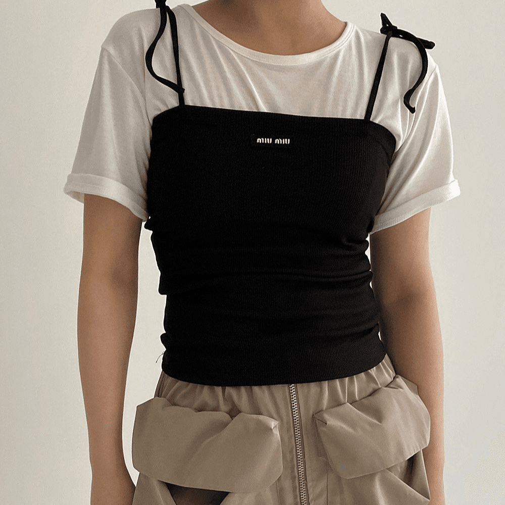 [여름나시탑/스퀘어나시/바캉스룩/레이어드] 뮤스퀘어나시- 4color