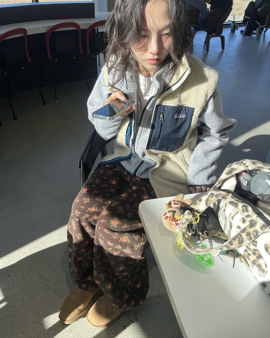 flower fleece string pants (3color)