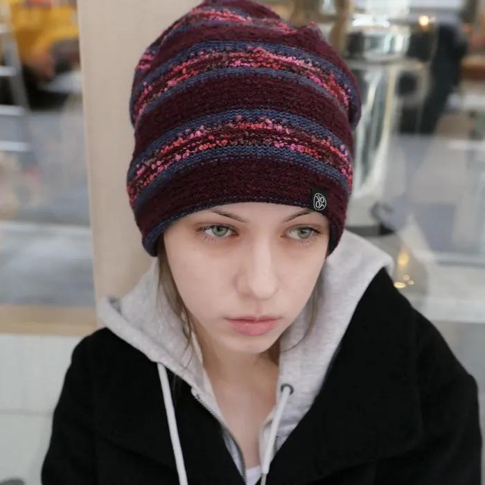 Knit Hat&Neck Warmer_Burgundy