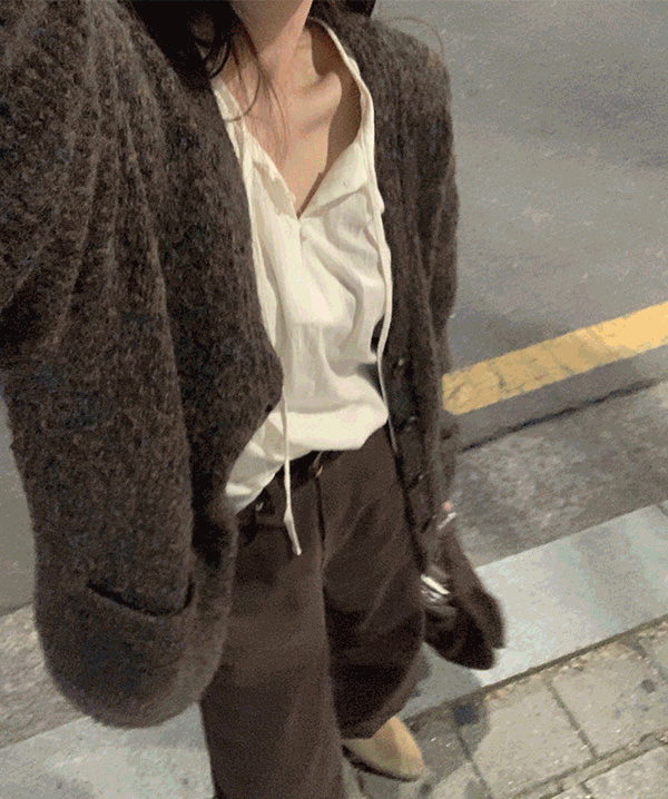 르헤르 르넨 보카시 루즈핏 울 가디건 (wool8%) (3colors)