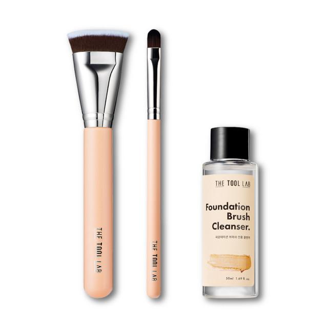 더툴랩 브러시 101 파운데이션 브러시 211 립브러시 세척 클렌져 세트 : 더툴랩