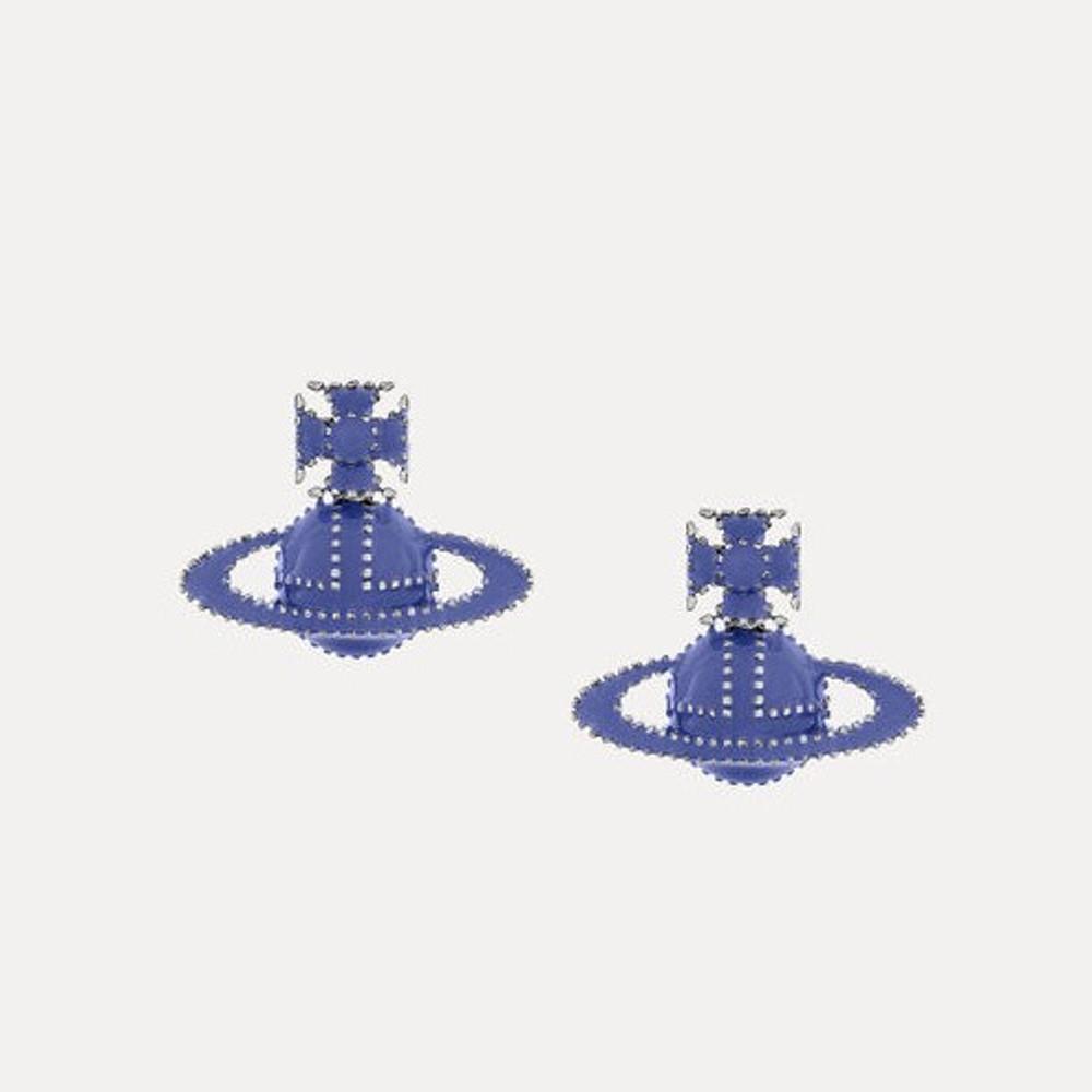 비비안 웨스트우드 아만다 바스 릴리프 귀걸이 플래티넘/블루 애나멜 6201033302P293P293