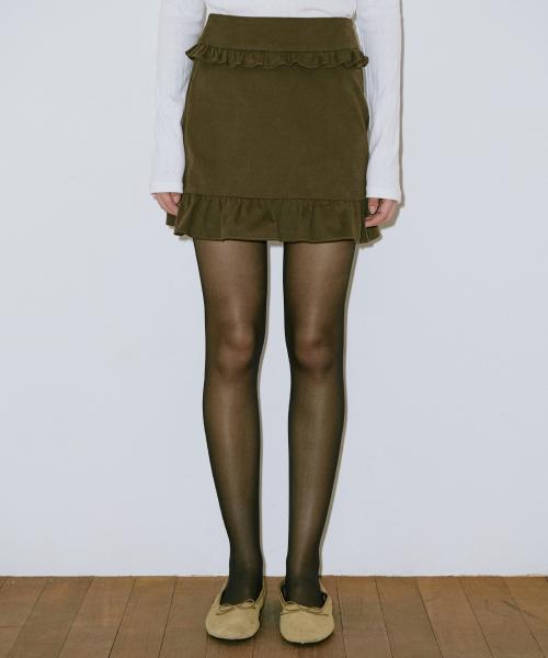 시눈(SINOON)  Frill Mini Skirt (Brown) - 사이즈 & 후기 | 무신사