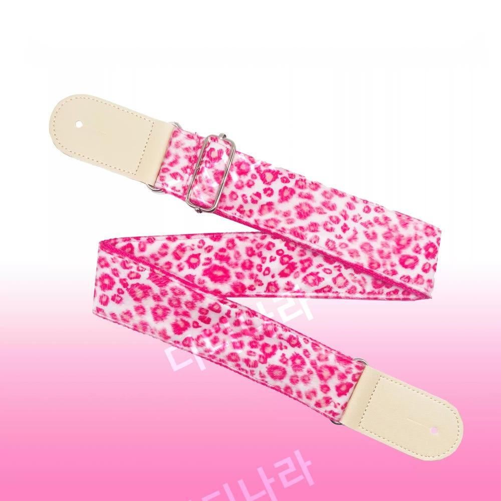 기타스트랩 어깨끈 일렉 통기타 멜빵 스트랩 어쿠스틱 기타 베이스 핑크 호피