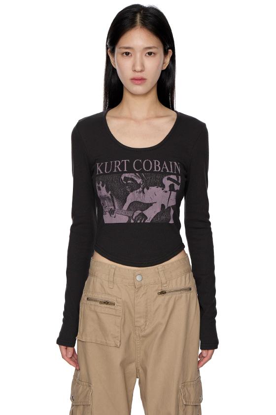 커트 프린팅 티셔츠