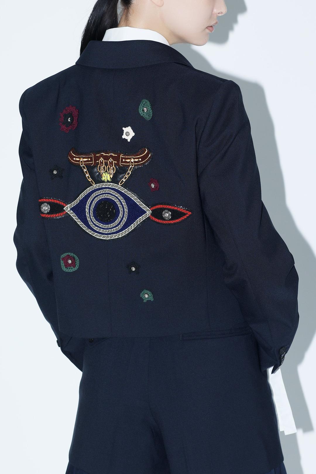 WOOL SHORT JACKET - Navy / 36