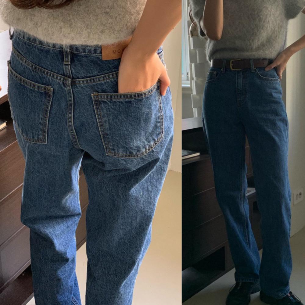 (쿠폰/당일) 모아니 풀랭스 로 세미 와이드핏 데님 팬츠 / 달리언니