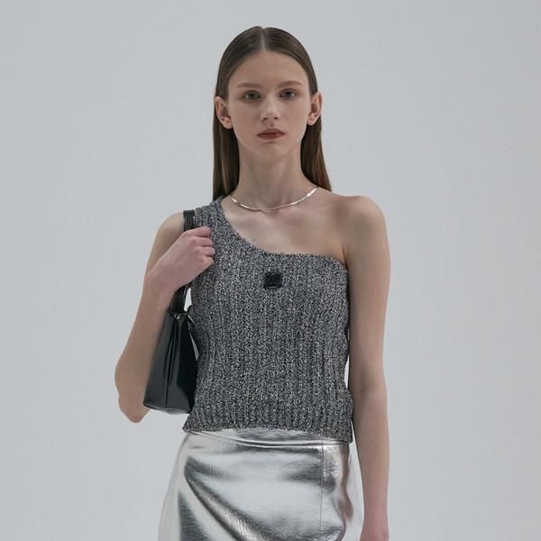 Unbalance Knit Sleeveless_Black