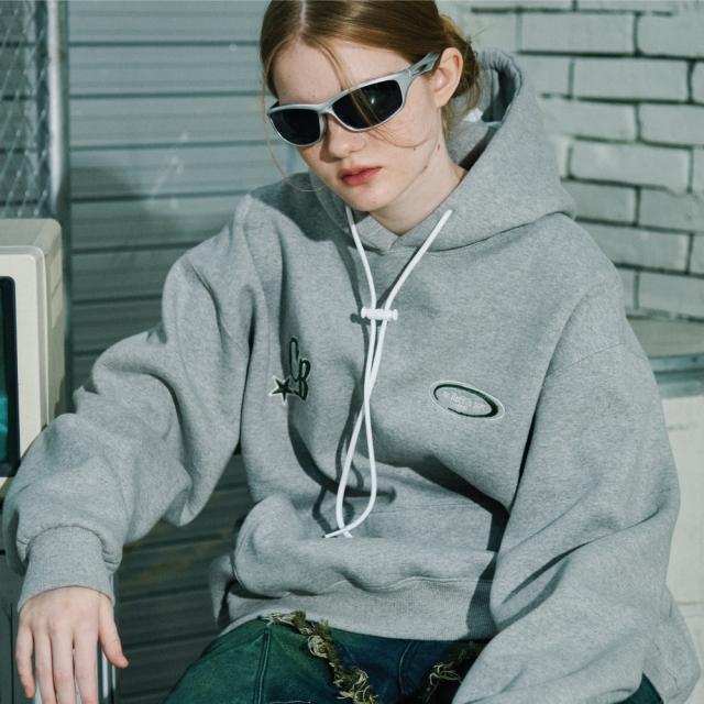 스토퍼 CB 자수 후드티 (그레이)