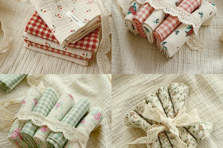 레트로빈티지 순면 거즈 3pcs 키친크로스 손수건 행주 31종